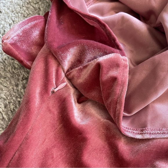 Jessakae | Everly Pink Velvet Flutter Sleeve Maxi Dress Gown Bridesmaid Formal - Picture 9 of 9